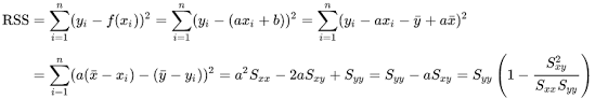 The residual sum of squares formula.