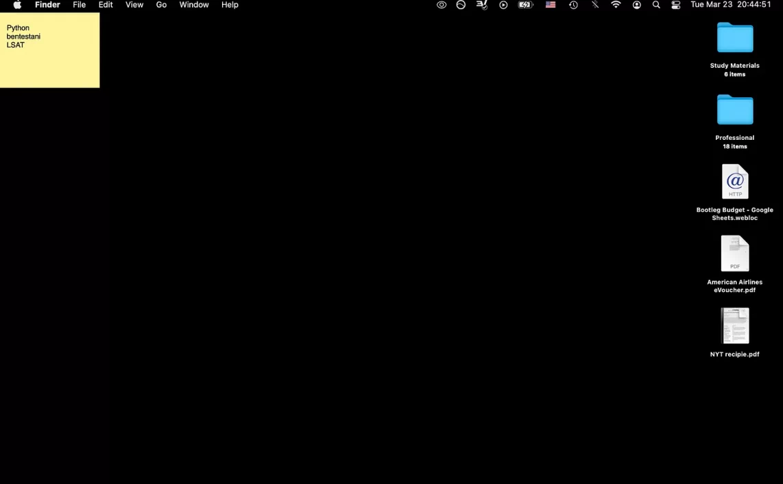 A screenshot of my desktop